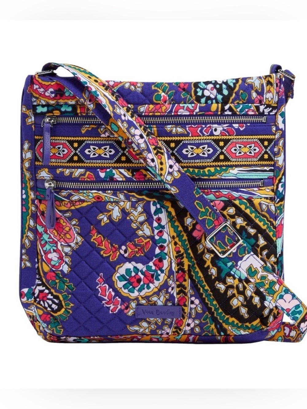 NWOT Vera Bradley Triple Zip Hipster in the Romantic Paisley Pattern Crossbody